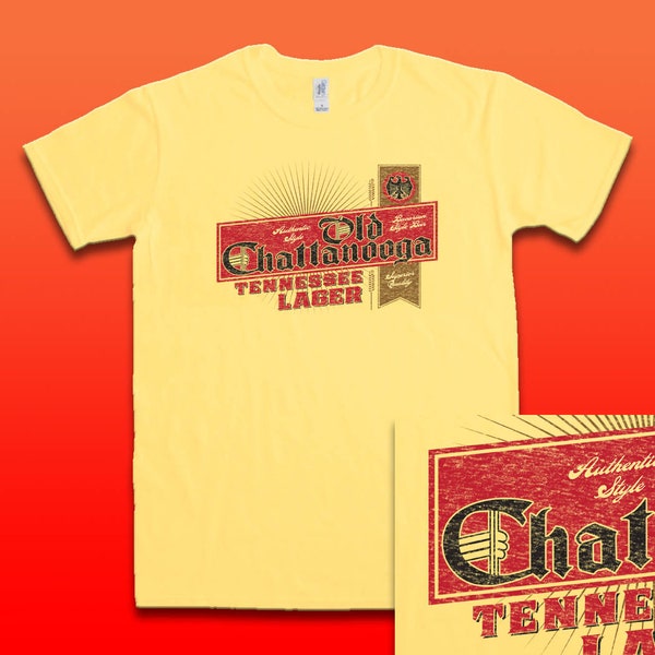 Oude Chattanooga Bier t-shirt GRATIS s &h USA Once Upon a Time in Hollywood Cliff Booth