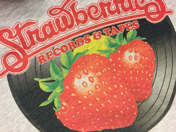 Strawberries Records Tapes Vintage Style Music Store Etsy
