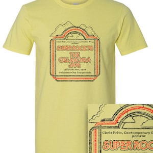 Super Rock 1978 Oklahoma Jam Music Festival Vintage style YELLOW t-shirt