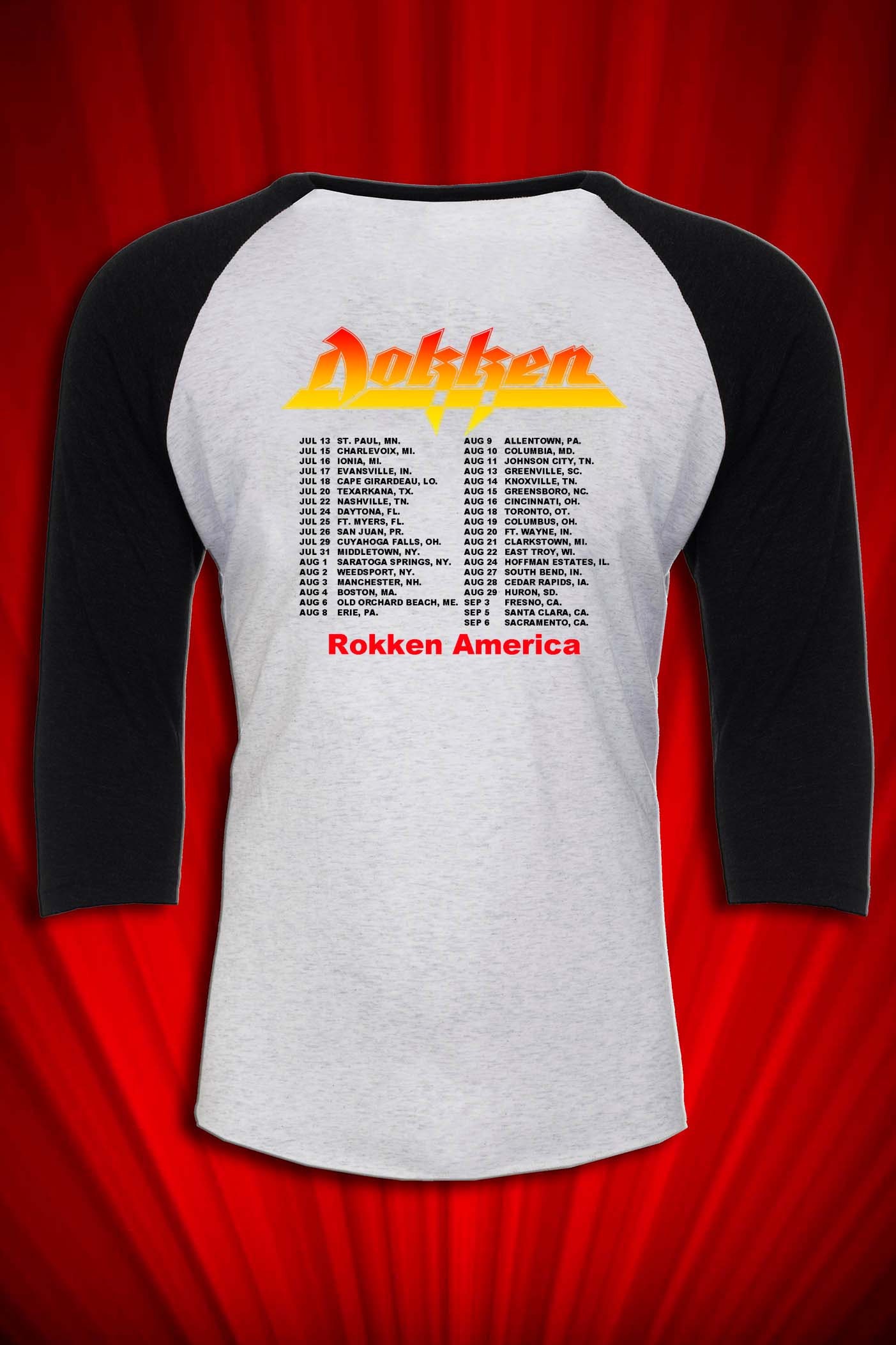 Under Lock and Key 1986 Vintage Tour Jersey T-SHIRT All
