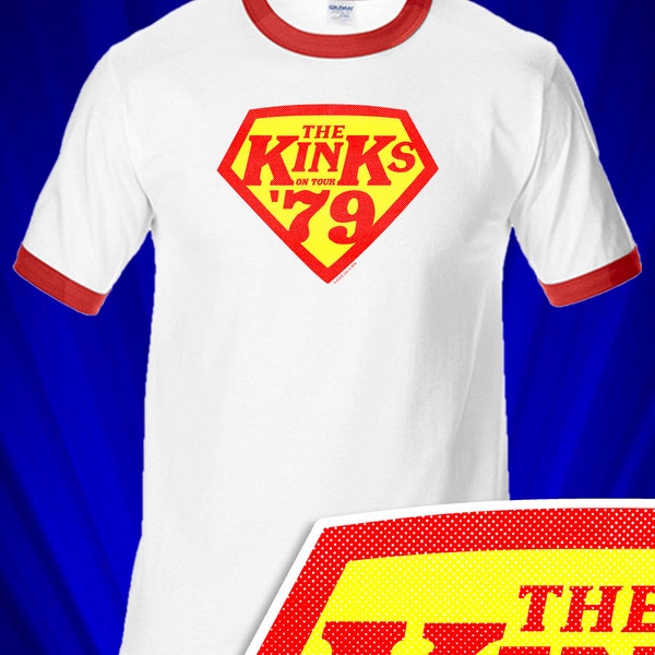 Kinks 1979 Super tour Retro RINGER Tee t-shirt FREE s&h