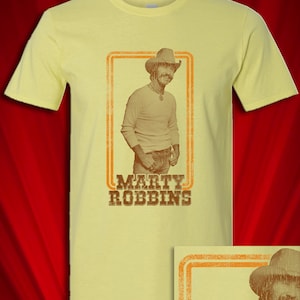 Marty Robbins 1976 Vintage style YELLOW t-shirt Big Iron