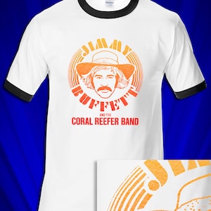 Boat Drinks 1970s Ringer T-SHIRT FREE ship USA