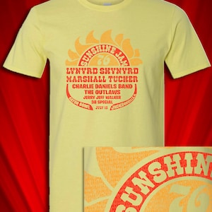 Sunshine Jam 1976 Gator Bowl Vintage style YELLOW t-shirt FREE S&H to USA