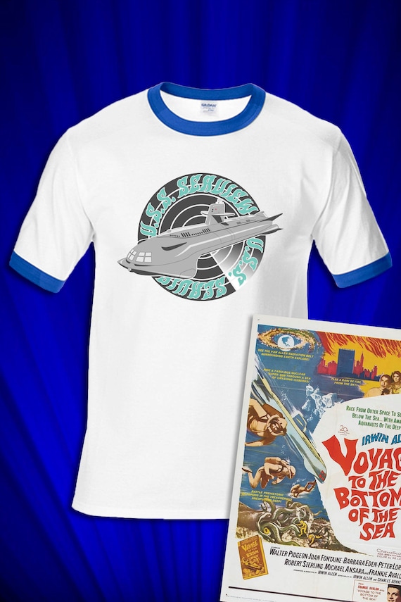 USS Seaview Submarine Ringer T-shirt FREE S&h USA Voyage to the