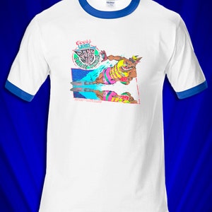 Beer Wolf Water Ski 1980s RINGER Tee FREE S&H to USA