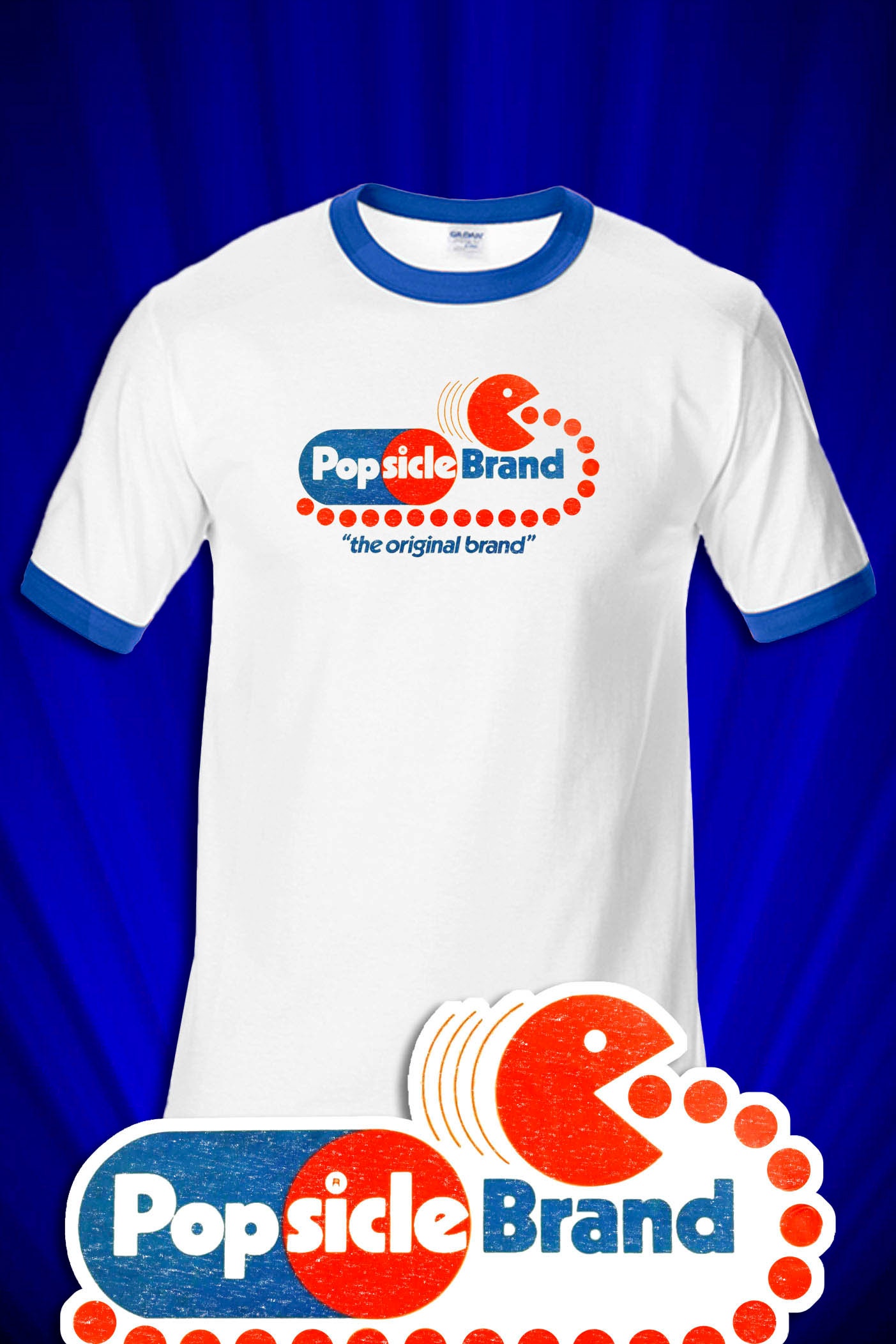 Popsicle Brand Ice Cream Man Ringer T-SHIRT FREE Ship USA - Etsy