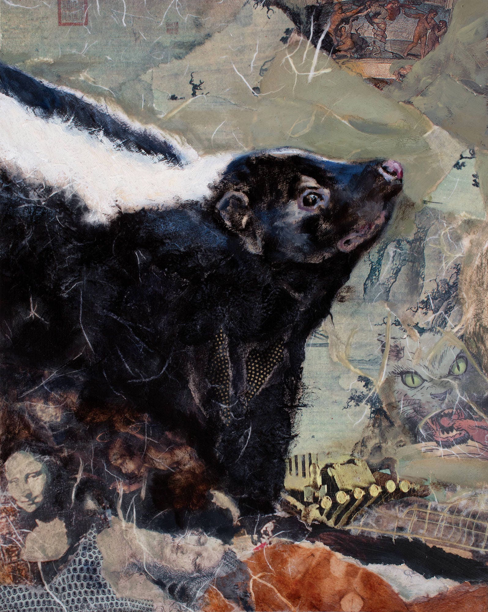 Skunk framed giclée print fine art print animal art wild Etsy