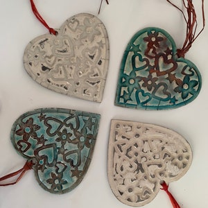 Heart to hang in raku ceramic