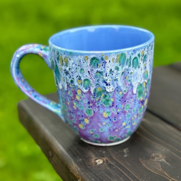 Blue Caprice Wedgewood 24 Oz Mug, Extra Large Mug, Glacé à la main, Tasse de poterie en céramique, Tasse à thé, Tasse à café, Cadeau unique