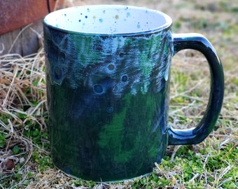 Moss Creek Jumbo 24 Oz Mug, Extra Large Mug, Blue Mug, Hand Glazed, Ceramic Pottery Mug, Tea Mug, Coffee Mug