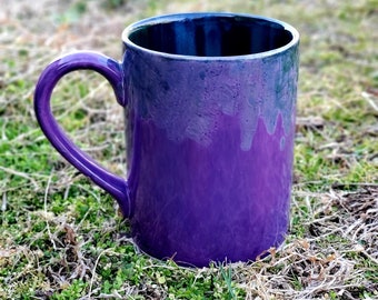 Mystic Purple Peacock Jumbo 24 Oz Mug, Extra Large Mug, Hand Glazed, Ceramic Pottery Mug, Tea Mug, Coffee Mug, Unique Gift