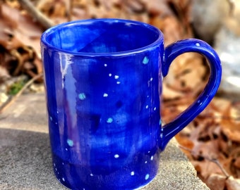 Night Frost Sapphire Jumbo 24 Oz Mug, Extra Large Mug, Blue Mug, Crafted, Ceramic Pottery Mug