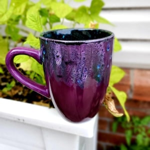 Mystic Purple Peacock Jumbo 24 Oz Mug, Extra Large Mug, Hand Crafted, Ceramic Pottery Mug, Tea Mug, Coffee Mug, Unique Gift