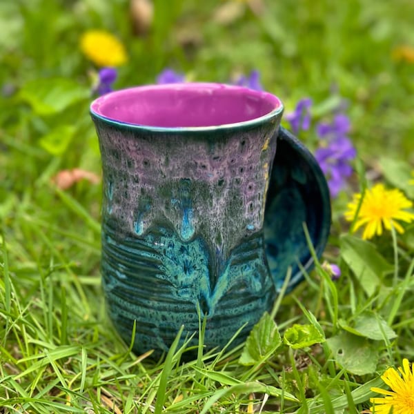 Peacock Lavender Hand Warmer Mug Right Handed for Soups and Beverages Christmas Mother's Day Birthday Gift All Occasion