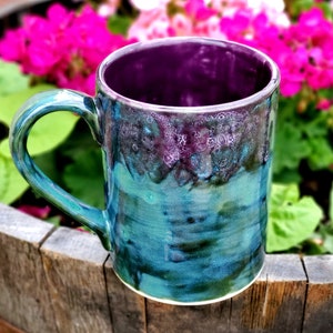 Peacock Purple Jumbo 24 Oz Mug, Extra Large Mug, Hand Glazed, Ceramic Pottery Mug, Tea Mug, Coffee Mug, Unique Gift