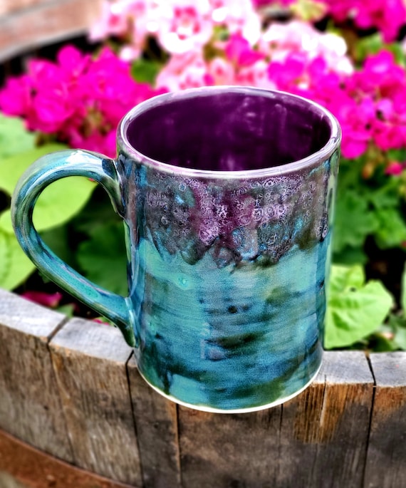 Peacock Purple Jumbo 24 Oz Mug, Extra Large Mug, Hand Glazed, Ceramic  Pottery Mug, Tea Mug, Coffee Mug, Unique Gift 