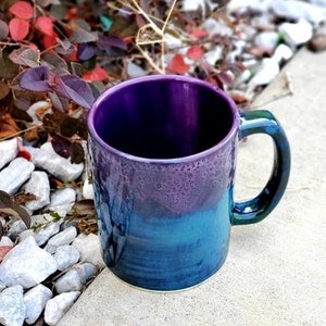 Peacock Purple Jumbo 24 Oz Mug, Extra Large Mug, Hand Glazed, Ceramic Pottery Mug, Tea Mug, Coffee Mug, Unique Gift image 3