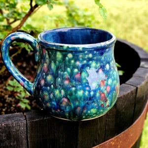 Monet Peacock Jumbo 24 Oz Hand-thrown Style Mug for Soups and Beverages Christmas Mother's Day Birthday Gift All Occasion