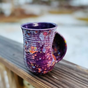 Floral Fantasy Hand Warmer Mug Right Handed for Soups and Beverages Christmas Mother's Day Birthday Gift All Occasion