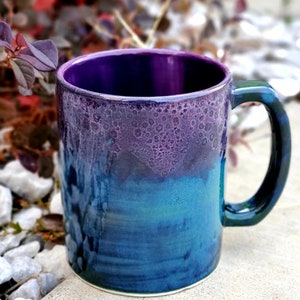 Peacock Purple Jumbo 24 Oz Mug, Extra Large Mug, Hand Glazed, Ceramic Pottery Mug, Tea Mug, Coffee Mug, Unique Gift image 2