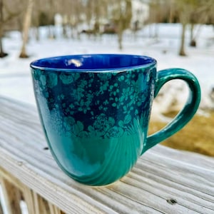 Indigo Jade Rose Giant 20 Oz Mug for Soups and Beverages Christmas Mother's Day Birthday Gift All Occasion