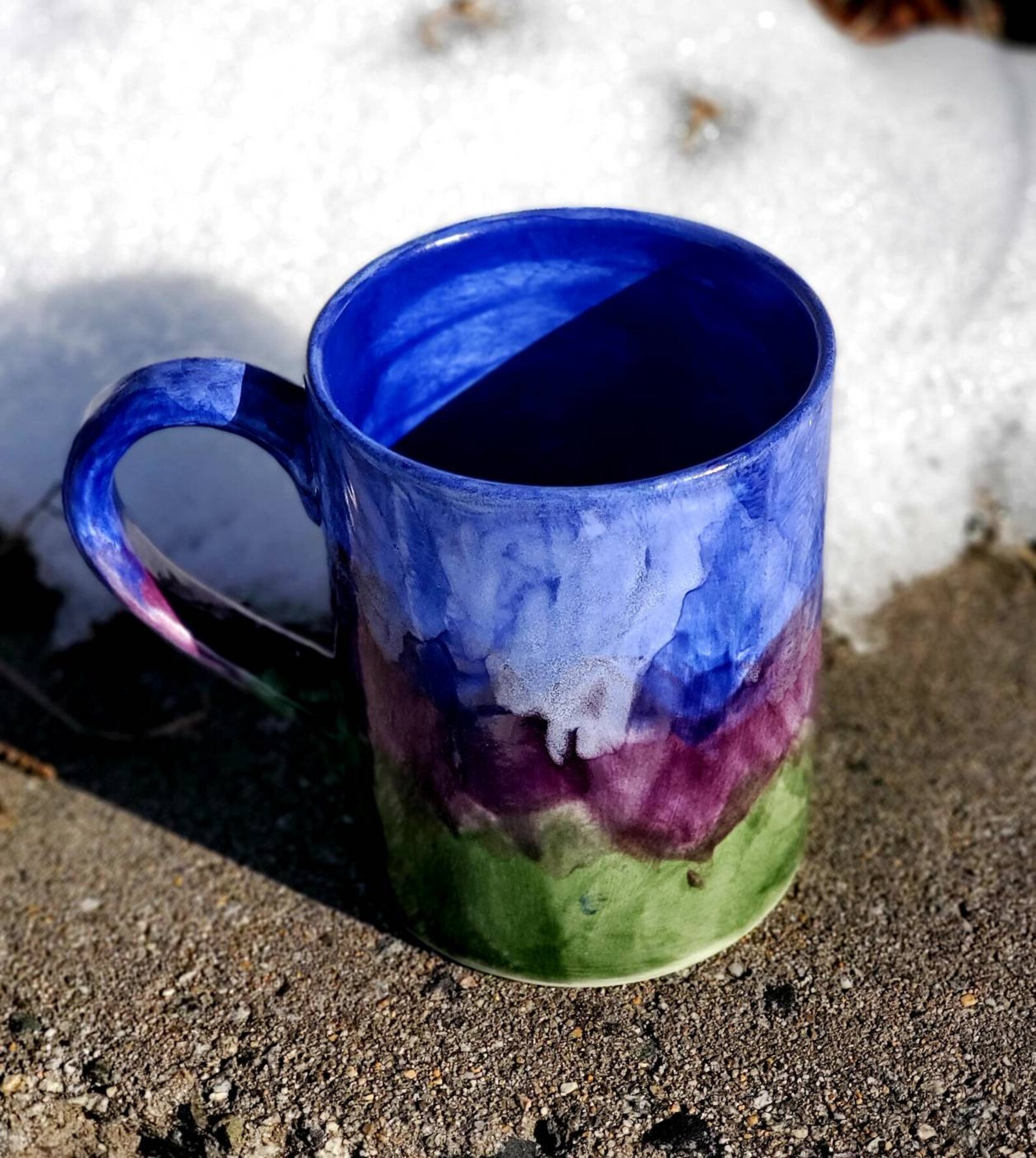 Jewel Tones Jumbo 24 Oz Mug Extra Large Mug Hand Glazed Etsy