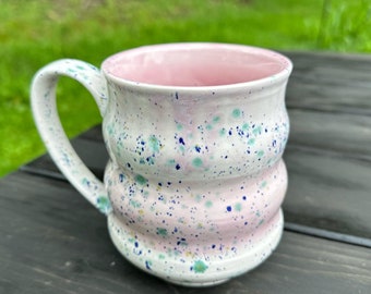 Seawind Pink Stoneware 24 Ounce Mug, Tea Mug, Coffee Mug, Unique Gift