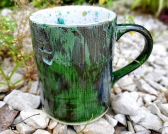 Moss Creek Large 16 Oz Mug, Extra Large Mug, Hand Glazed, Ceramic Pottery Mug, Coffee Mug, Unique Gift