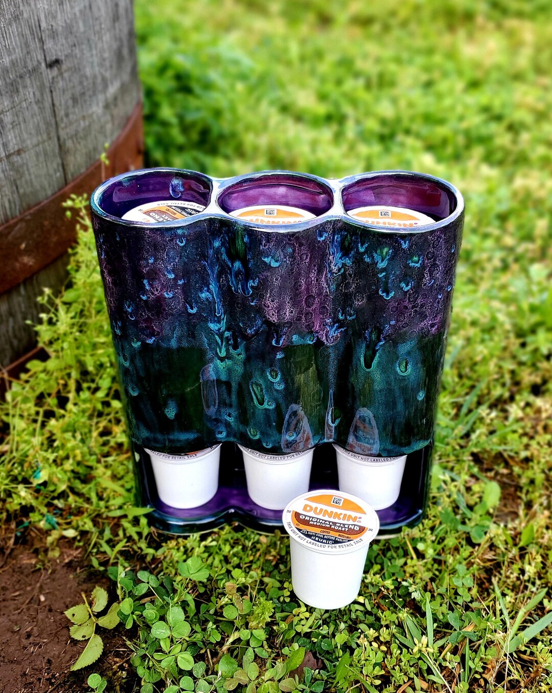 Peacock Purple Hand Glazed Keurig K Cup Holder Space Saver Keurig Etsy