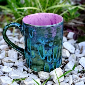 Peacock Violet Jumbo 24 Oz Mug, Extra Large Mug, Hand Glazed, Ceramic Pottery Mug, Tea Mug, Coffee Mug, Unique Gift