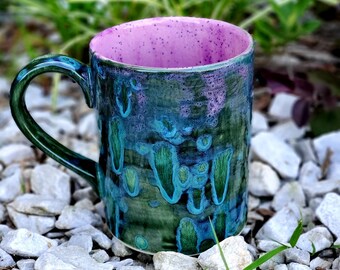 Peacock Violet Jumbo 24 Oz Mug, Extra Large Mug, Hand Glazed, Ceramic Pottery Mug, Tea Mug, Coffee Mug, Unique Gift