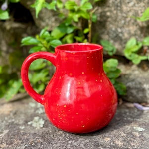 READY TO SHIP!  Massive 28 ounces! Bright Red Mug Hand Glazed, Tea Mug, Coffee Mug, Unique Gift