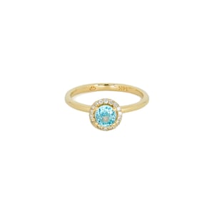 Halo topaz Ring with Diamonds in 14 Karat Gold/ Topaz gold ring/ Topaz engagement ring/ Round topaz ring/ Everyday topaz  ring