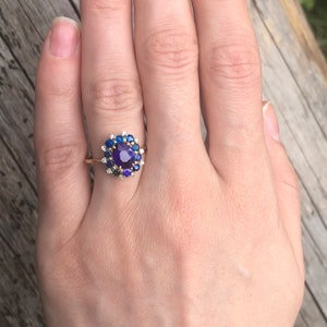 Oval sapphire 14k gold ring/ Blue Sapphire Ring/ September birthstone ring/ Sapphire Engagement Ring/ Minimalist ring/ Monochrome ring