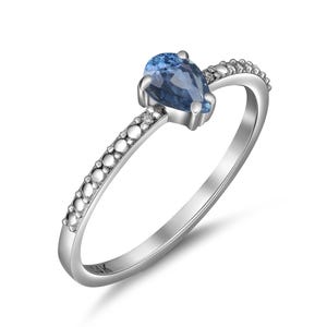 Pear sapphire 14k gold ring/Minimalist sapphire ring/0.50 ct sapphire ring/Blue sapphire ring/September birthstone ring/By Daizy Jewellery.
