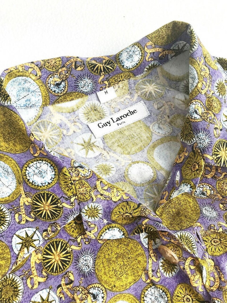 Vintage Guy Laroche compass print shirt