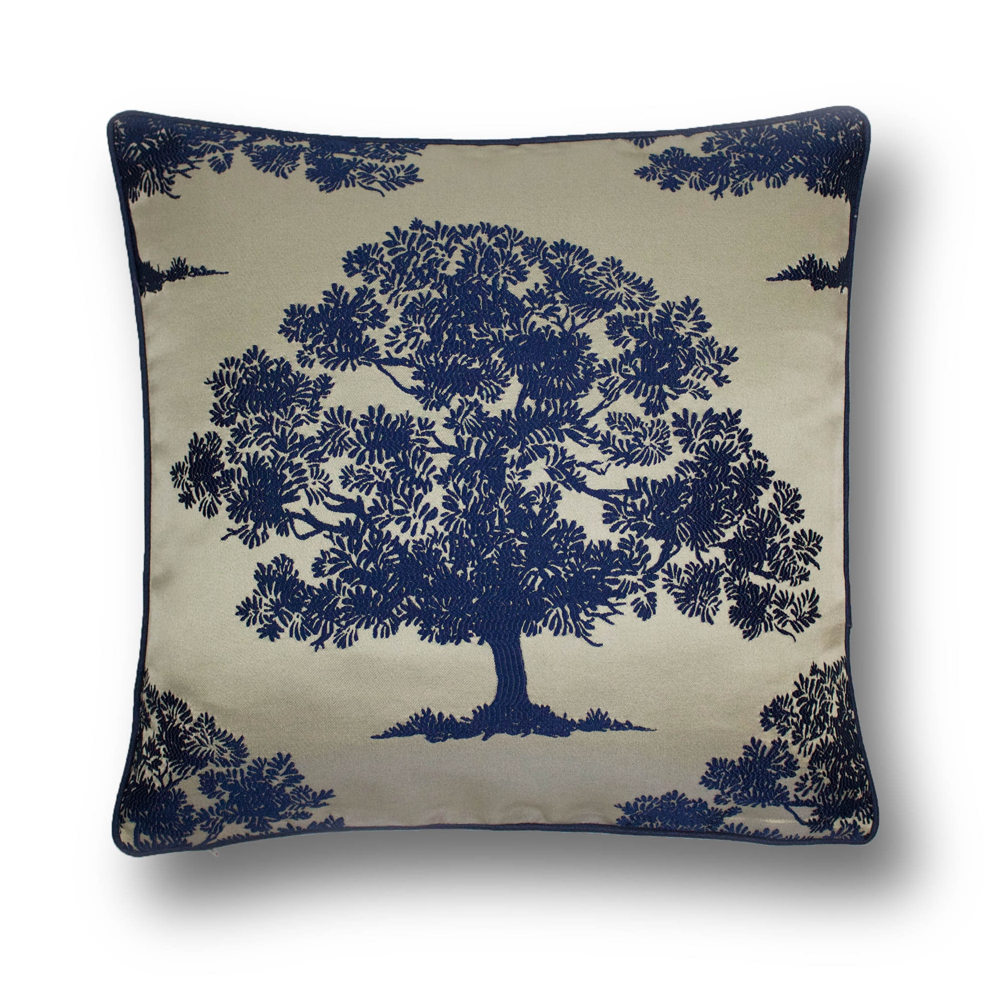 Tree Design Cushion Blue Tree Design Pillow Maple Tree Etsy UK