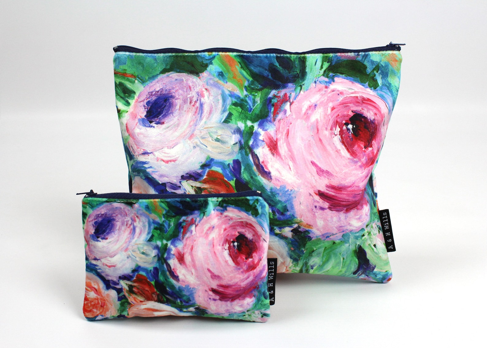 Velvet Pouch Velvet Makeup Bag Velvet Clutch Bag Floral Etsy UK