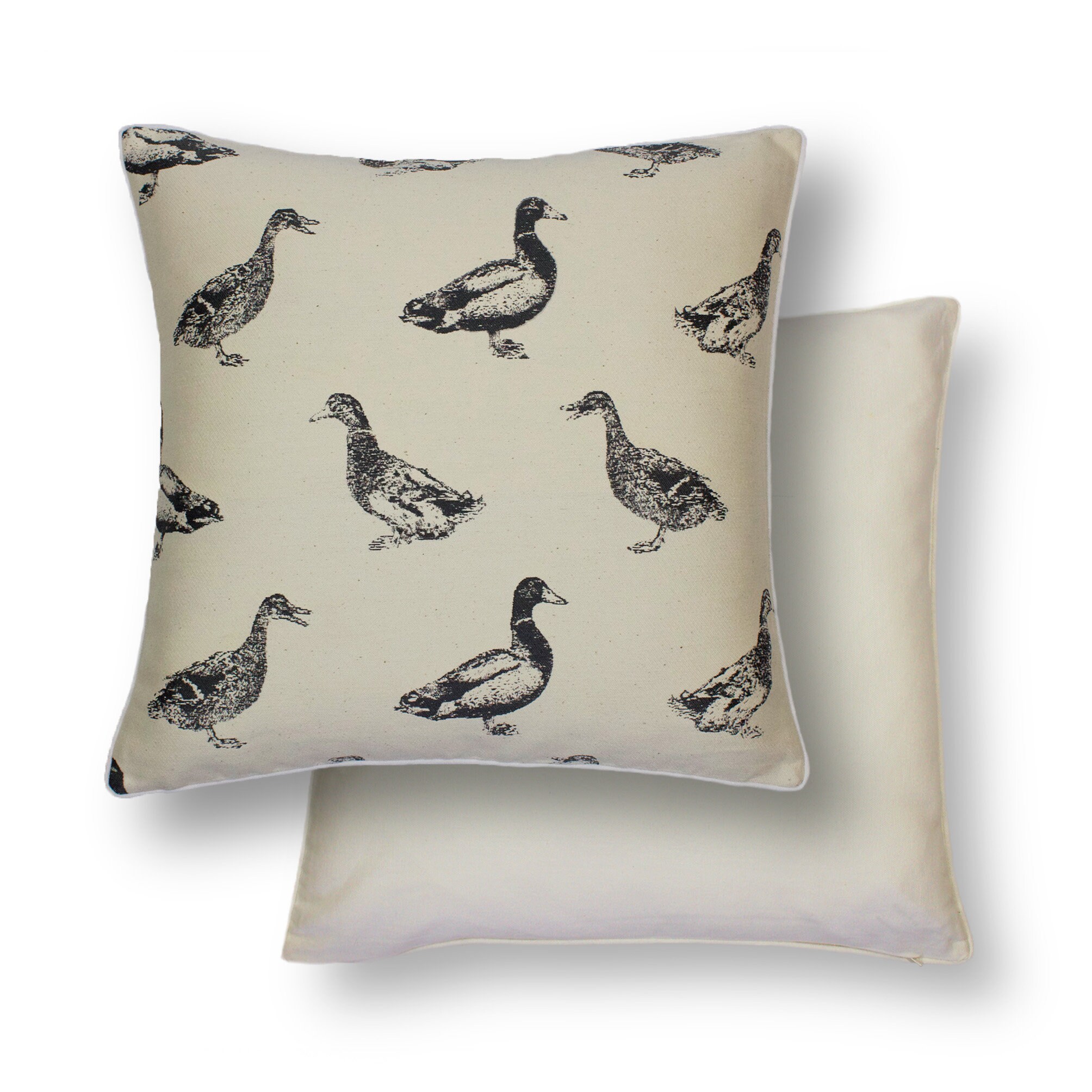 Ducks on a woven cotton cushion The Waddle Duck Pillow Etsy