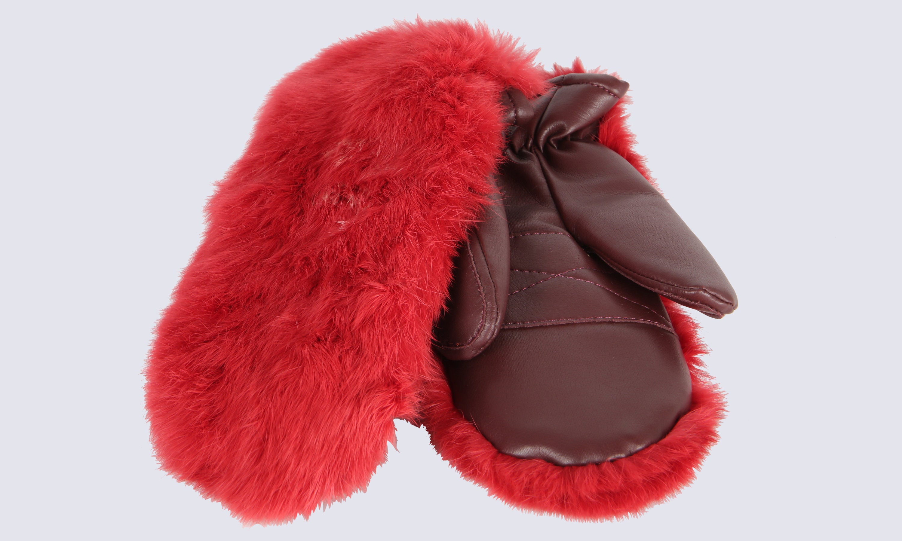 rabbit fur mittens