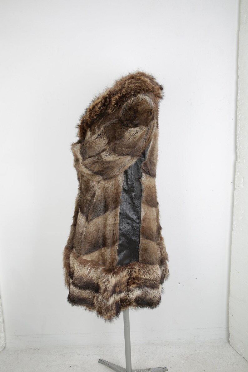 Vintage 70s Crust Furriers Muskrat Fox Fur & Leather Double - Etsy