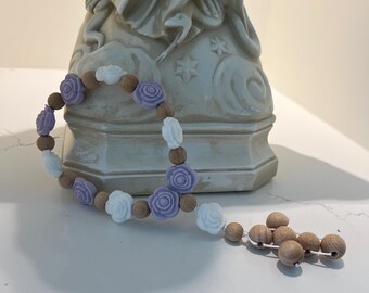 Chewable Rosary, Floral Decade Rosary, Baptism Gift, Children’s Rosary, Catholic Rosary, Silicone Rosary, First Rosary, Christening Gift