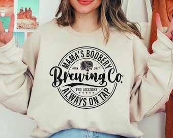 Camiseta de cervecería para la lactancia materna, sudadera de Mama's Boobery Brewing Co, camiseta divertida para la lactancia materna, camiseta para mamás primerizas, regalo para baby shower, lactancia materna