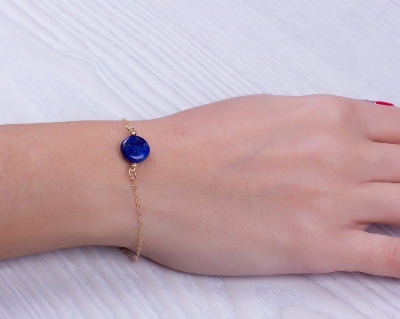 Personalized Bracelet Bridesmaid Bracelet Something Blue Blue Stone Bracelet Lapis Lazuli Bracelet Blue Lapis Bracelet 0044BB