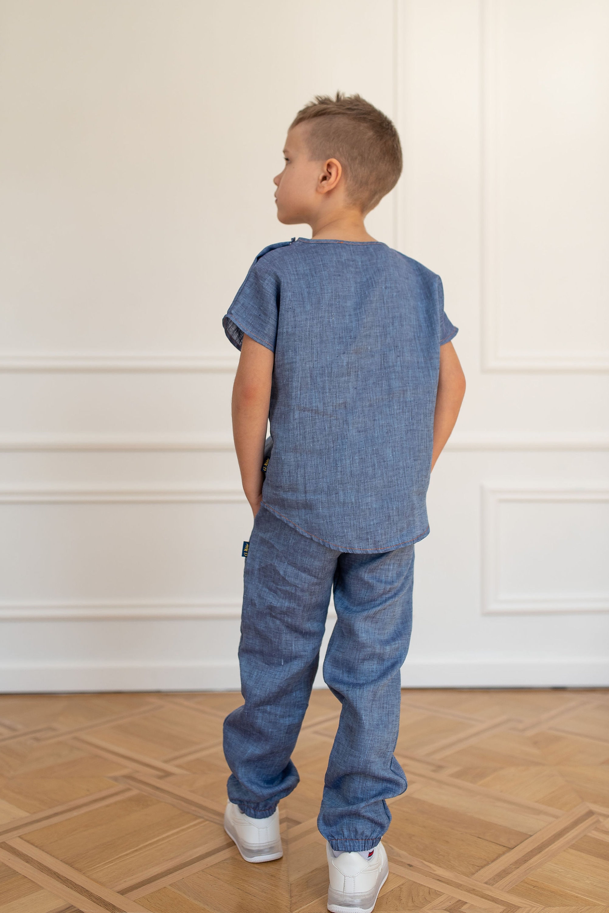 Toddler Baby Boy Linen Suit Two Piece Set Pants Joggers Etsy