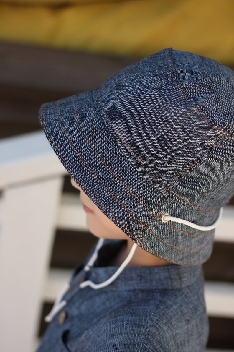 Organic Linen Blue Jeans Baby Boy Bucket Hat Toddler Panama Etsy