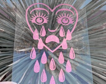 Crying Heart Tattoo Etsy