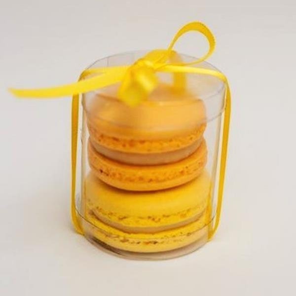 Cylinder Crystal Clear Box for Two Macarons  2"x 2"- Macaron Packaging - French Macaron Favor Box - Wedding Favor Box - 2 Packs of 12 Boxes