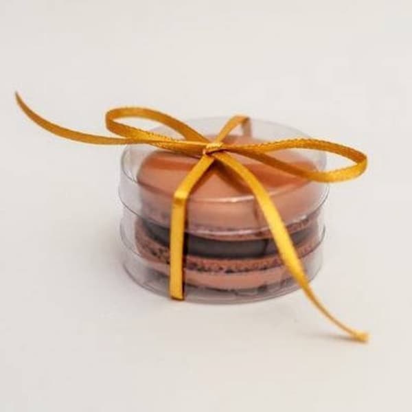 Cylinder Crystal Clear Box for Single Macaron 2"x 1.25"- Macaron Packaging - French Macaron Favor Box - Wedding Favor Box - Pack of 25 Boxes